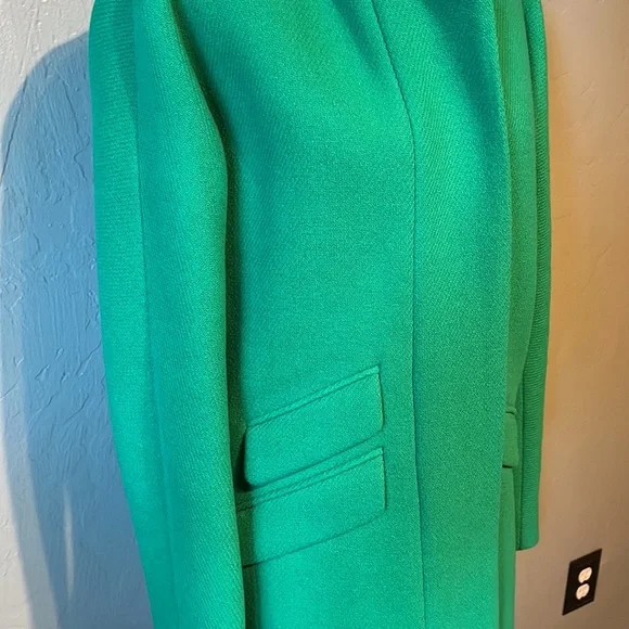 J Crew Sz 00 Kelly Green Stadium Cloth Wool Coat - Picture 3 of 9